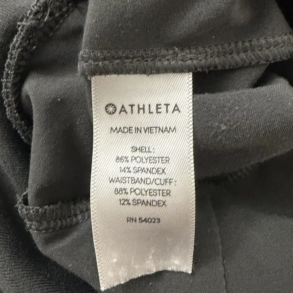 Athleta Soho‎ Jogger Pants Womens 6 Tall Black Olive High-Rise Gym Pull-on 6T